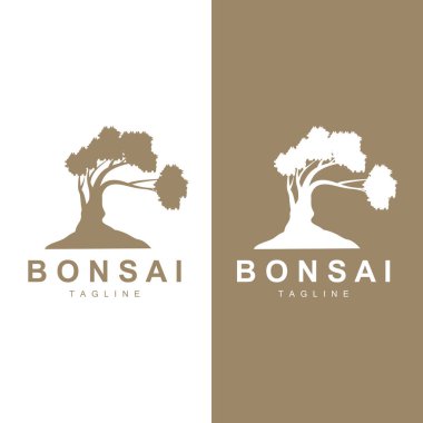 Bonsai Ağacı Logo Vektörü Sembol İllüstrasyon Tasarımı