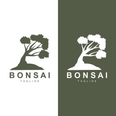 Bonsai Ağacı Logo Vektörü Sembol İllüstrasyon Tasarımı