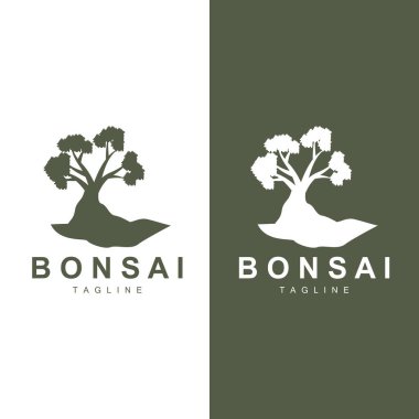 Bonsai Ağacı Logo Vektörü Sembol İllüstrasyon Tasarımı