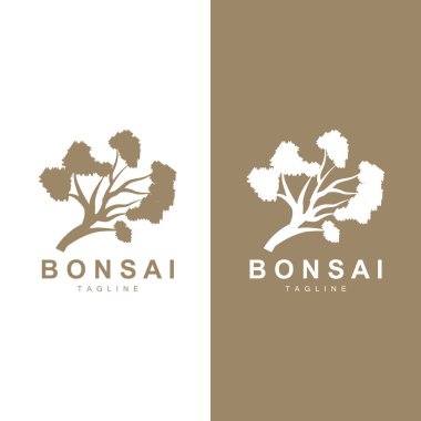 Bonsai Ağacı Logo Vektörü Sembol İllüstrasyon Tasarımı