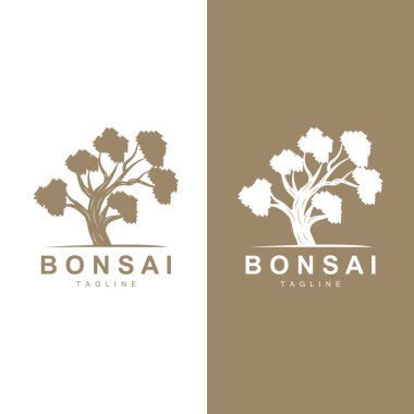 Bonsai Ağacı Logo Vektörü Sembol İllüstrasyon Tasarımı