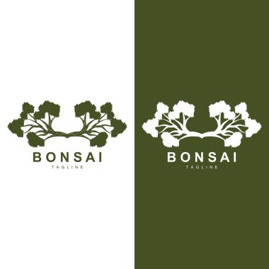 Bonsai Ağacı Logo Vektörü Sembol İllüstrasyon Tasarımı