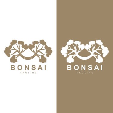 Bonsai Ağacı Logo Vektörü Sembol İllüstrasyon Tasarımı