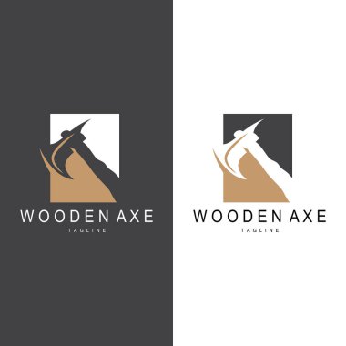Balta Logosu, Ağaç Kesme Aracı Vektör Simgesi, Siluet Tasarımı, Retro Vintage Biçimi