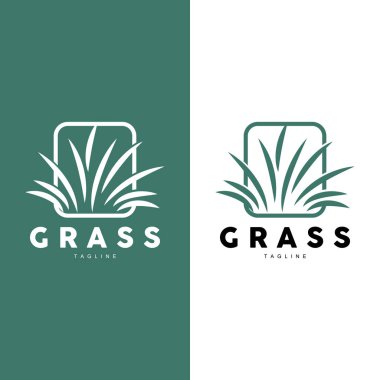 Green Grass Logo Design, Farm Landscape Illustration, Natural Scenery Vector