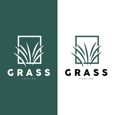 Green Grass Logo Design, Farm Landscape Illustration, Natural Scenery Vector