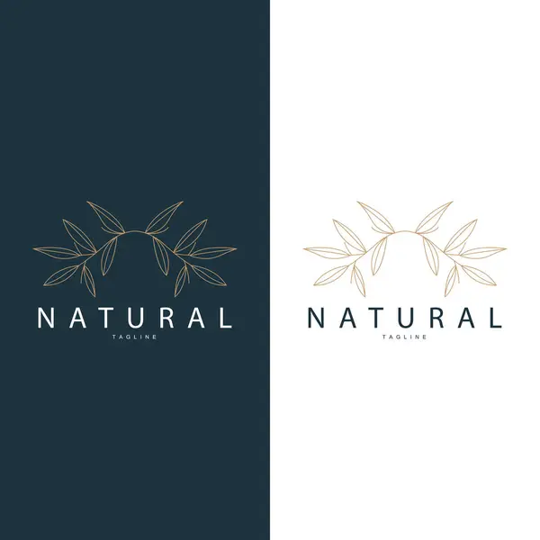 Minimalistische Feminine Botanical Flower Beauty Line Plant Logo Design Vector — Stockvektor