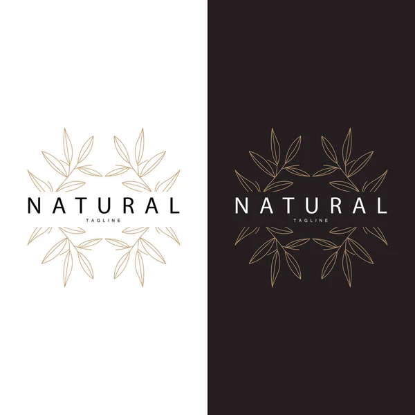 Minimalistisk Feminin Botanisk Blomma Skönhetslinje Växt Logotyp Design Vektor Illustration — Stock vektor