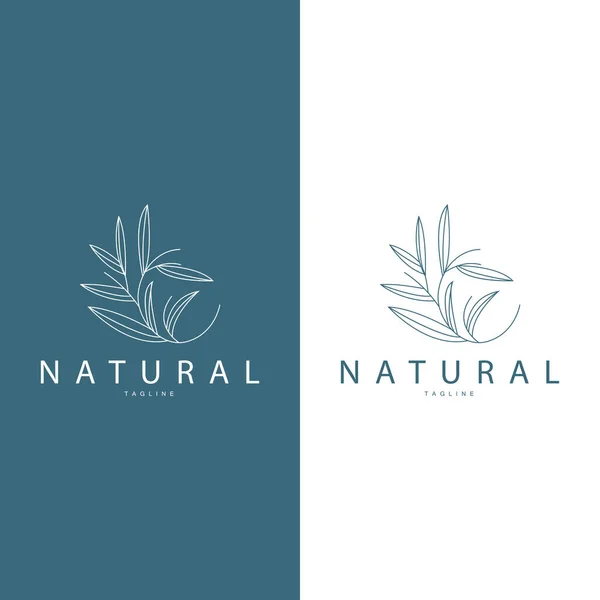 Minimalistische Feminine Botanical Flower Beauty Line Plant Logo Design Vector — Stockvektor