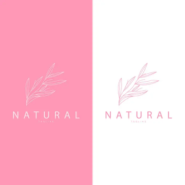Minimalist Feminine Botanical Flower Beauty Line Plant Logo Design Vector — Stock Vector