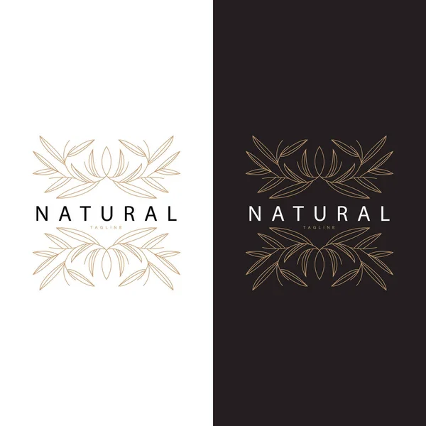 Minimalistisk Feminin Botanisk Blomma Skönhetslinje Växt Logotyp Design Vektor Illustration — Stock vektor