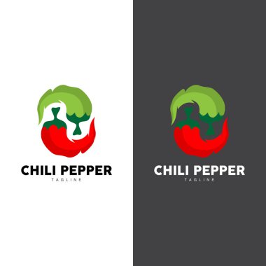 Sıcak Chili Logo Şablonu Vektör İllüstrasyonu