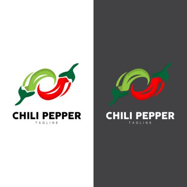 Sıcak Chili Logo Şablonu Vektör İllüstrasyonu