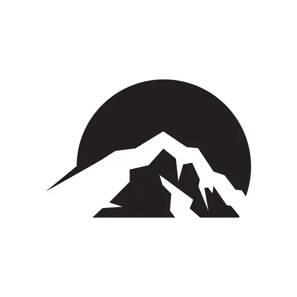 Berg Logo Einfache Illustration Silhouette Vorlage Vektordesign — Stockvektor