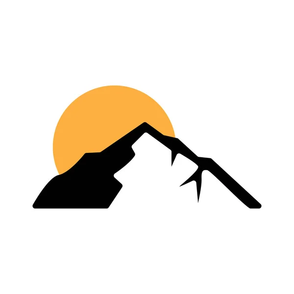 Horské Logo Jednoduché Ilustrace Silueta Template Vector Design — Stockový vektor