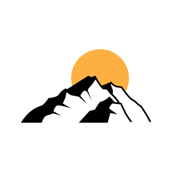 Logotipo Montaña Ilustración Simple Plantilla Silueta Diseño Vectorial — Archivo Imágenes Vectoriales