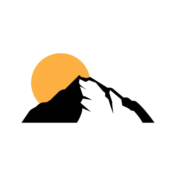 Montagna Logo Semplice Illustrazione Silhouette Modello Vettoriale Design — Vettoriale Stock