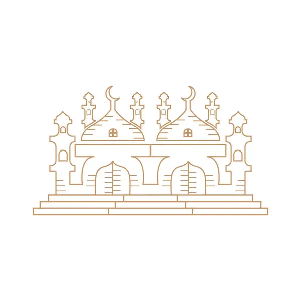 Modèle Simple Vecteur Lieu Culte Musulman Conception Logo Mosquée — Image vectorielle