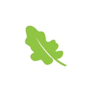 Meşe Yaprağı Logosu Tasarımı, Basit Yeşil Santral Vektörü, Şablon İllüstrasyonu