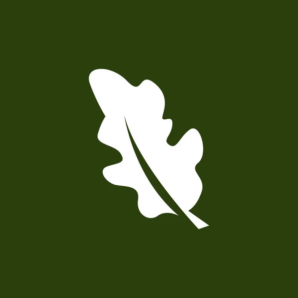 Conception Logo Feuille Chêne Vecteur Végétal Vert Simple Illustration Modèle — Image vectorielle