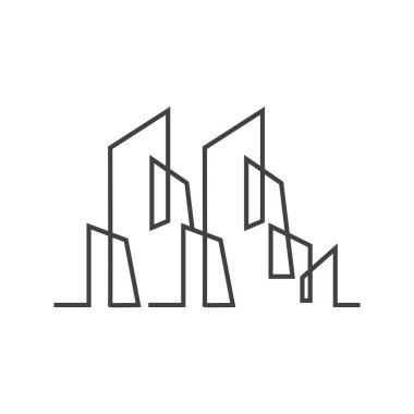 Apartman Binası Logosu, Modern Tasarım Stili Çizgi Vektörü Sembol İllüstrasyon Şablonu