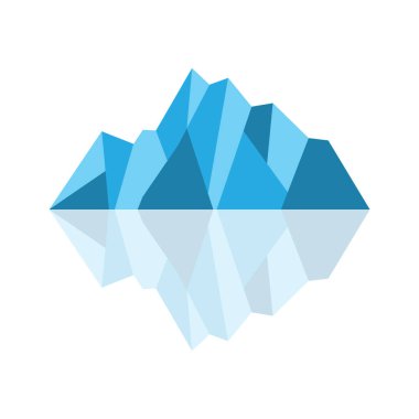 Iceberg Logosu, Antarktika Logo Tasarımı, Basit Doğa Manzarası Vektör Resmetme Şablonu