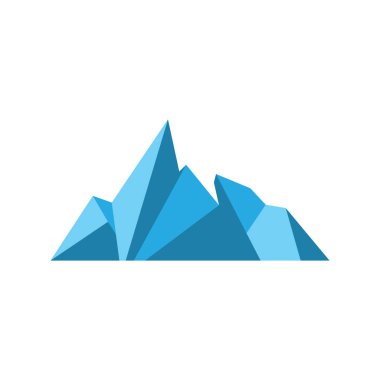 Iceberg Logosu, Antarktika Logo Tasarımı, Basit Doğa Manzarası Vektör Resmetme Şablonu