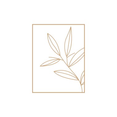 Minimalist Kadın Botanik Çiçek Hattı Logosu, Tasarım Vektörü illüstrasyonu