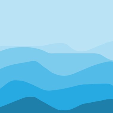 Su Dalgası Arkaplan Tasarımı, Soyut Mavi Okyanus Duvar Şablonu