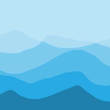 Su Dalgası Arkaplan Tasarımı, Soyut Mavi Okyanus Duvar Şablonu