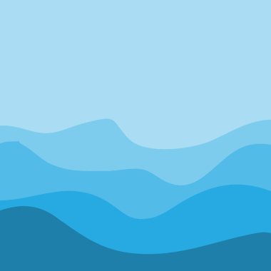 Su Dalgası Arkaplan Tasarımı, Soyut Mavi Okyanus Duvar Şablonu