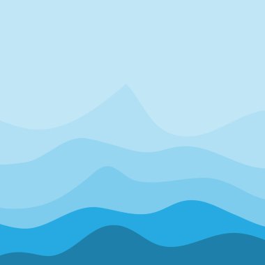 Su Dalgası Arkaplan Tasarımı, Soyut Mavi Okyanus Duvar Şablonu