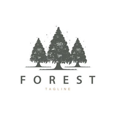 Orman Logosu, Orman Macerası Basit Tasarım Vektörü, Çizim Şablonu
