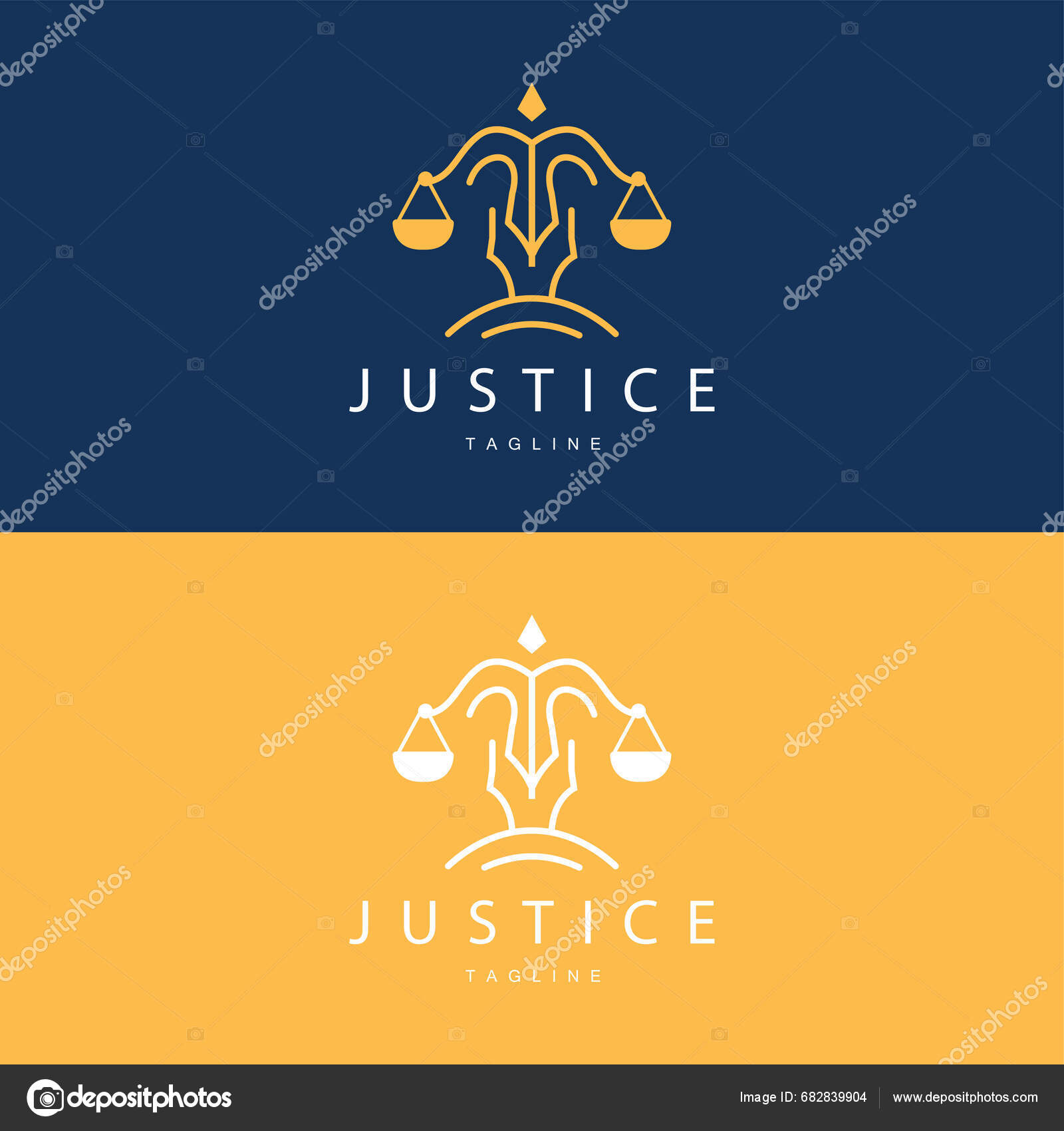 Legal Justice Scales Logo Design Simple Line Model Company Brands Stock