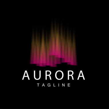 Aurora Logosu, Basit Aurora Doğa Sahne Tasarımı Renk Sınıflandırması, Vektör Simgesi Şablonu, İllüstrasyon