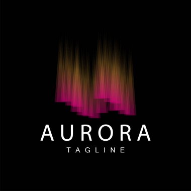 Aurora Logosu, Basit Aurora Doğa Sahne Tasarımı Renk Sınıflandırması, Vektör Simgesi Şablonu, İllüstrasyon