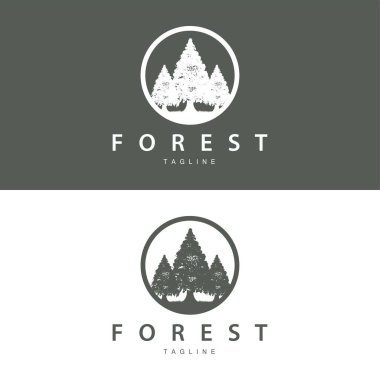 Orman Logosu, Orman Macerası Basit Tasarım Vektörü, Çizim Şablonu