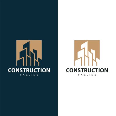 Modern Şehir İnşaat Logosu Tasarımı, Lüks ve Basit Şehir Mimarisi