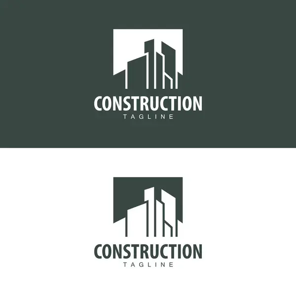 Modern City Building Logo Design Luxe Eenvoudige Stedenbouw Rechtenvrije Stockvectors