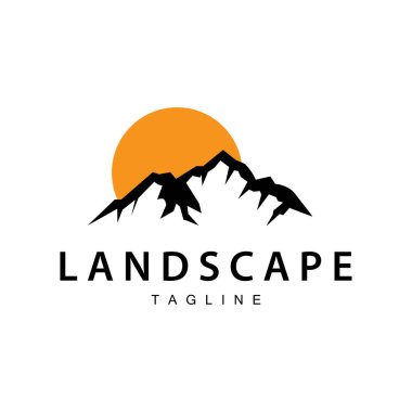Dağ Logosu Basit Tasarım Macera Modeli Modeli Manzarası Basit Modern Marka Ürün İşletmesi
