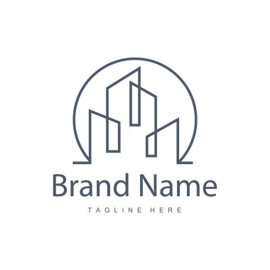 Modern Şehir İnşaat Logosu Tasarımı, Lüks ve Basit Şehir Mimarisi