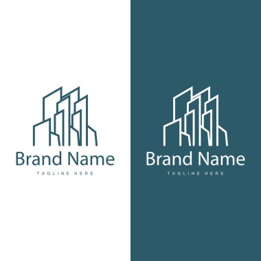Modern Şehir İnşaat Logosu Tasarımı, Lüks ve Basit Şehir Mimarisi