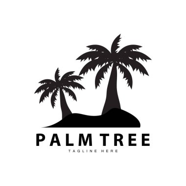 Coconut Tree Logo Design Summer Beach Plant Palm Tree Illustration Template