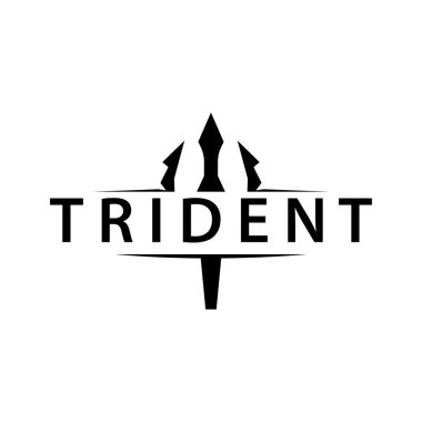 Trident logo design spear weapon vector sea king poseidon neptune symbol template