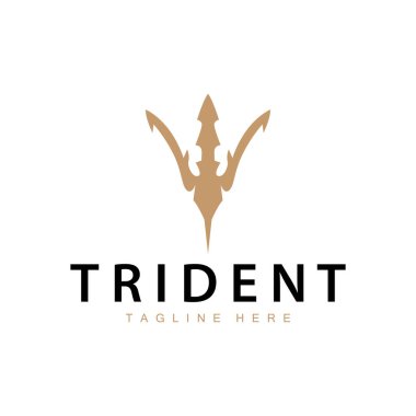 Trident logo design spear weapon vector sea king poseidon neptune symbol template