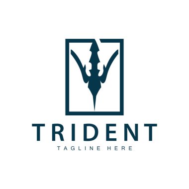 Trident logo design spear weapon vector sea king poseidon neptune symbol template