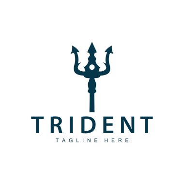 Trident logo design spear weapon vector sea king poseidon neptune symbol template