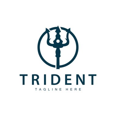 Trident logo design spear weapon vector sea king poseidon neptune symbol template