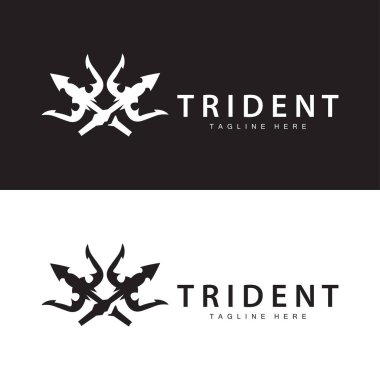 Trident logo design spear weapon vector sea king poseidon neptune symbol template