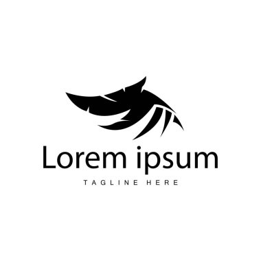 Kanat logosu siyah siluet tasarımı basit minimalist kuş kanatları çizim şablonu